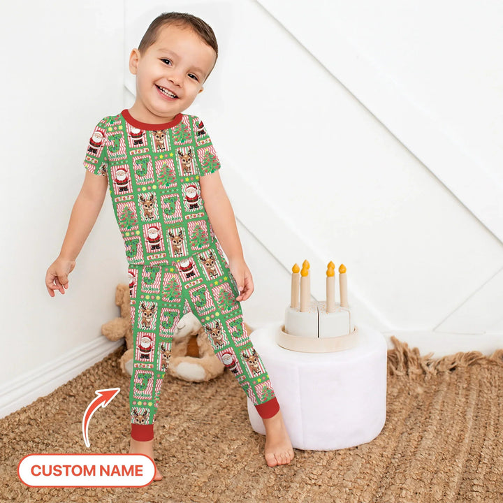 North Pole Wonderland Two Piece Short Sleeve Pajama Set - Zumbamboo
