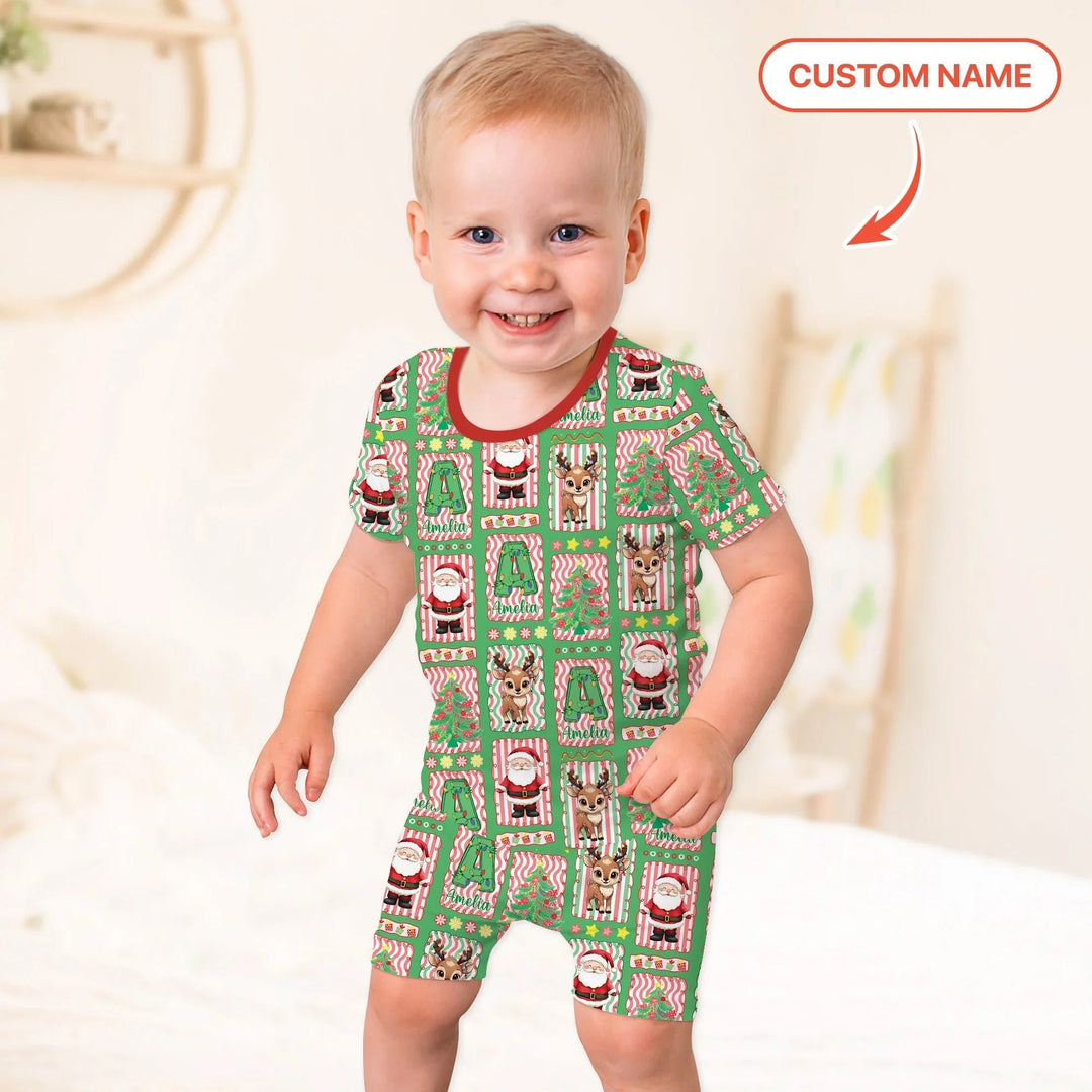 North Pole Wonderland Two Piece Short Sleeve Shorts Pajama Set - Zumbamboo
