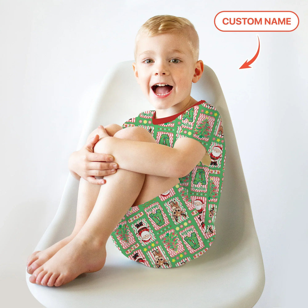 North Pole Wonderland Two Piece Short Sleeve Shorts Pajama Set - Zumbamboo