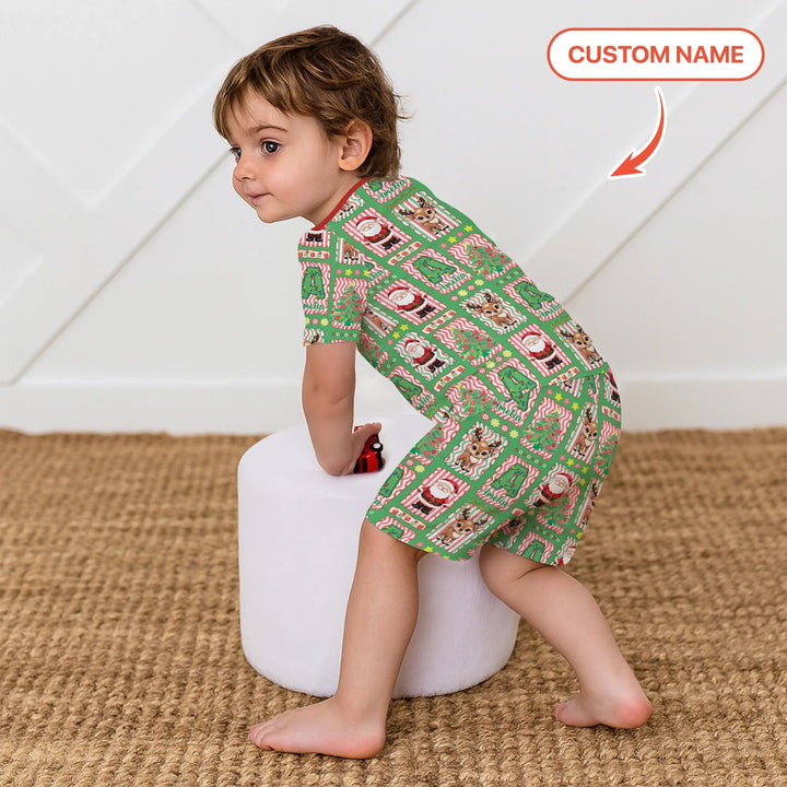 North Pole Wonderland Two Piece Short Sleeve Shorts Pajama Set - Zumbamboo