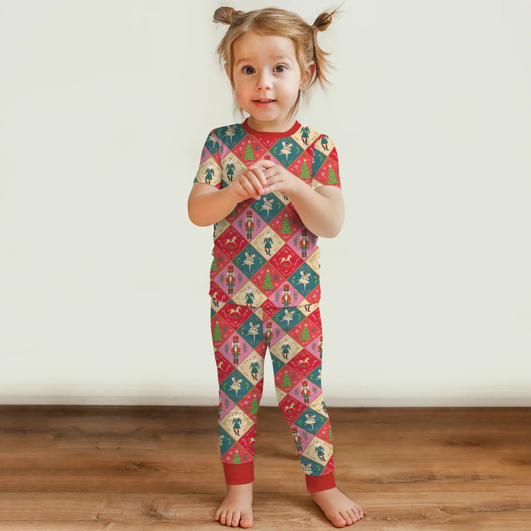Nutcracker Christmas Magic Two Piece Short Sleeve Pajama Set - Zumbamboo