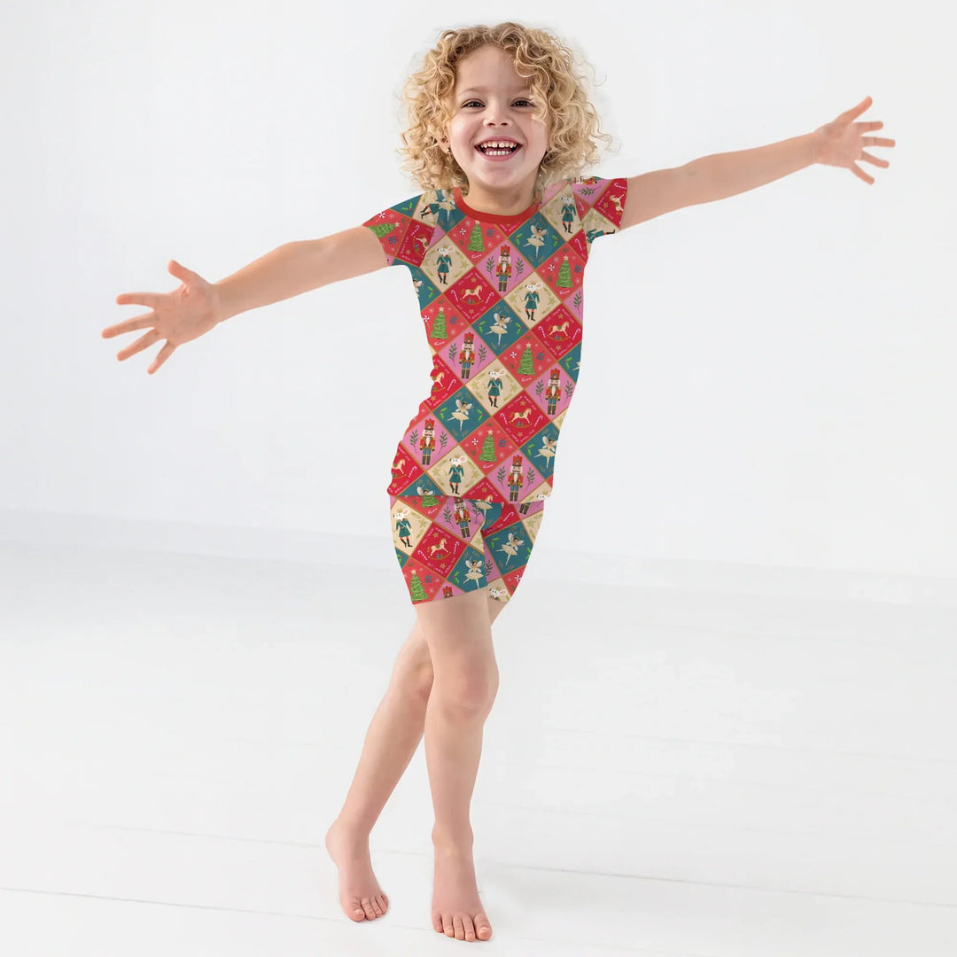 Nutcracker Christmas Magic Two Piece Short Sleeve Shorts Pajama Set - Zumbamboo