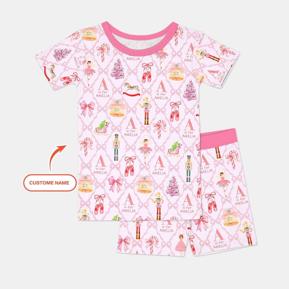 Nutcracker Sweet Dreams Custom Two Piece Short Sleeve Shorts Pajama Set , Nutcracker Sweet Dreams Custom Two Piece Short Sleeve Shorts Pajama Set - 12-18M