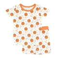 Orange Basketball Two Piece Short Sleeve Shorts Pajama Set , Orange Basketball Two Piece Short Sleeve Shorts Pajama Set - 12-18M