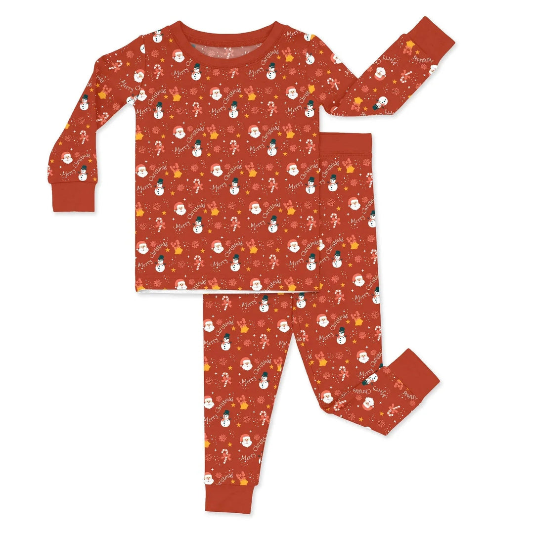 Orange Christmas Two Piece Pajama Set - Zumbamboo