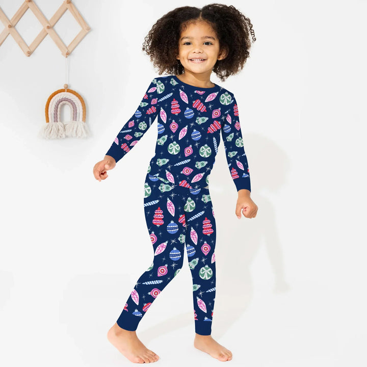 Ornaments Party Two Piece Long Sleeve Pajama Set , Ornaments Party Two Piece Long Sleeve Pajama Set - 12-18M