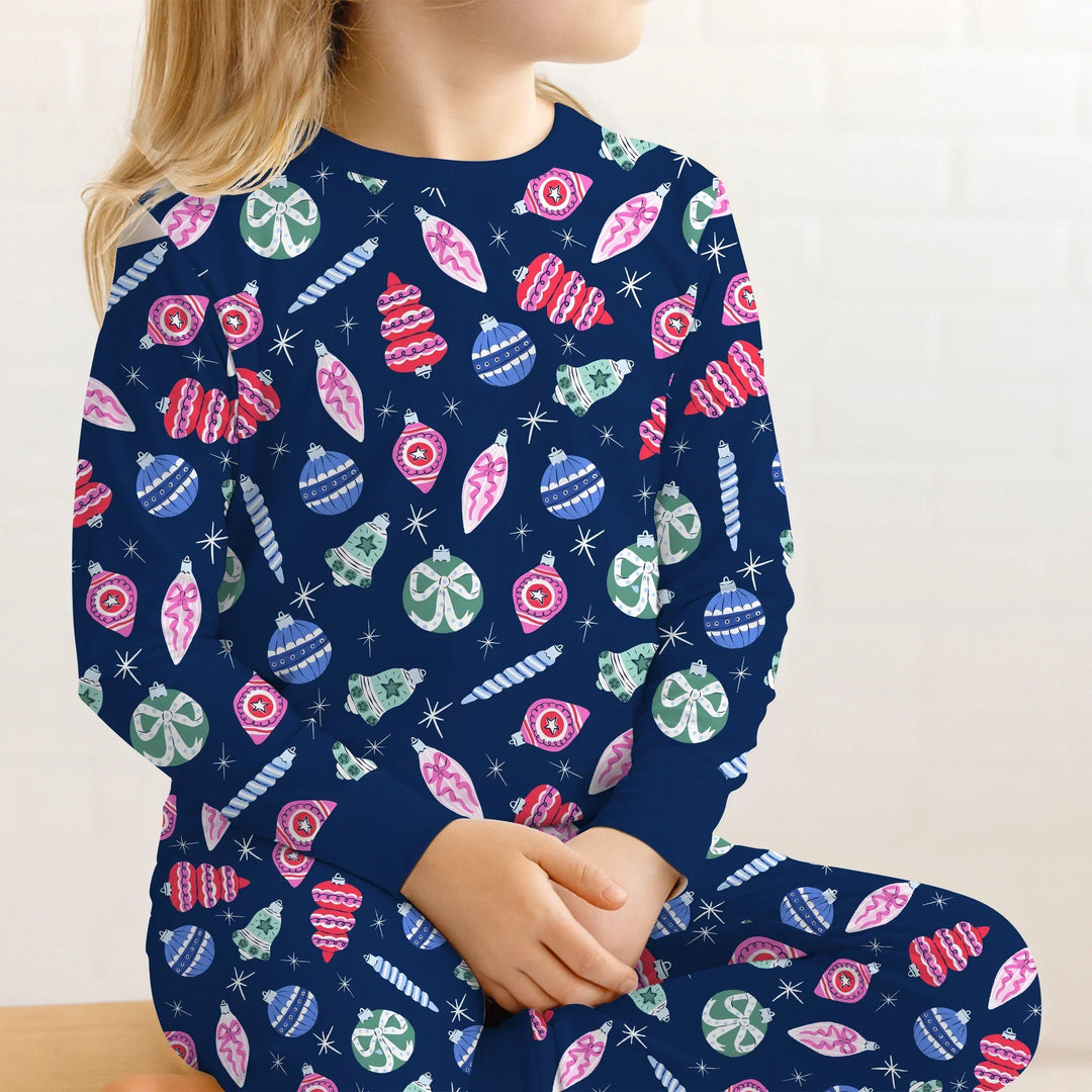 Ornaments Party Two Piece Long Sleeve Pajama Set , Ornaments Party Two Piece Long Sleeve Pajama Set - 12-18M