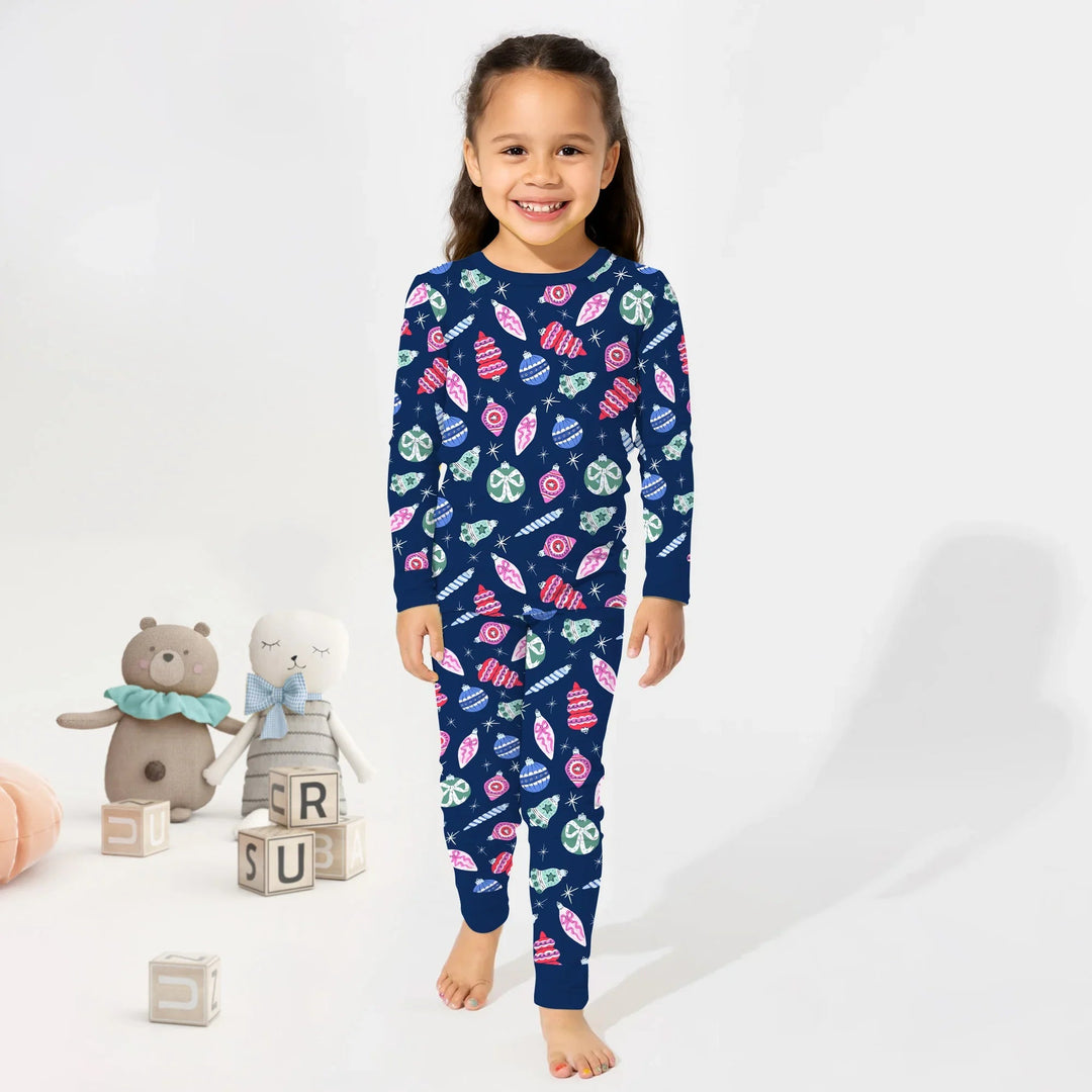 Ornaments Party Two Piece Long Sleeve Pajama Set , Ornaments Party Two Piece Long Sleeve Pajama Set - 12-18M