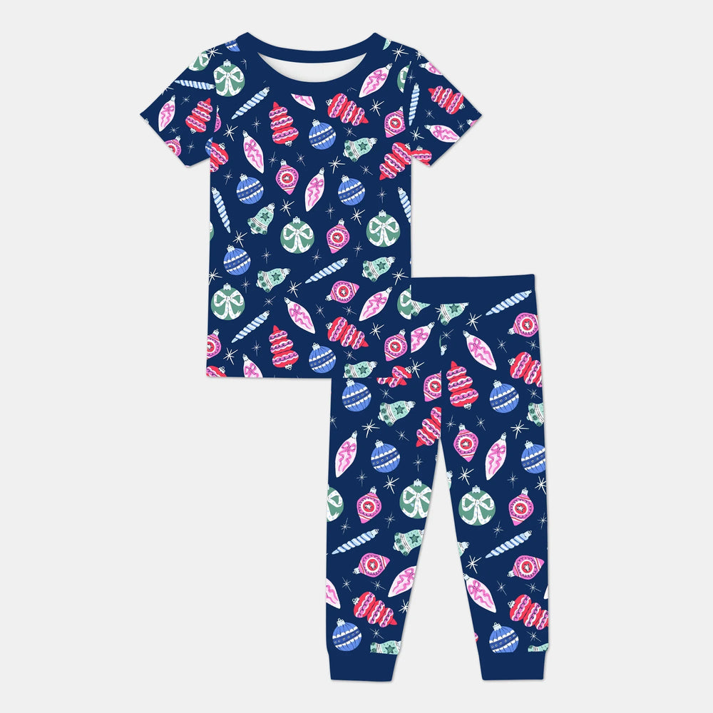 Ornaments Party Two Piece Short Sleeve Pajama Set - Zumbamboo