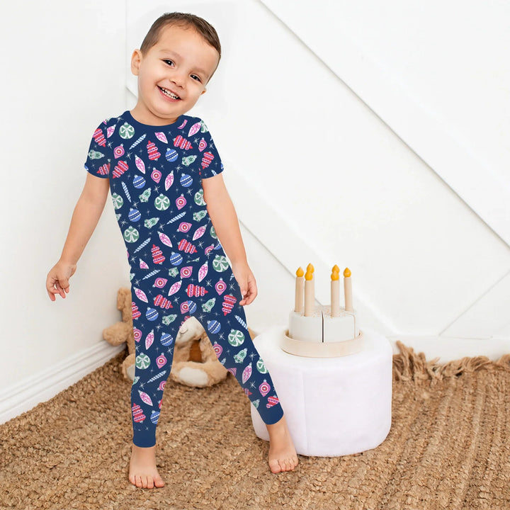 Ornaments Party Two Piece Short Sleeve Pajama Set - Zumbamboo