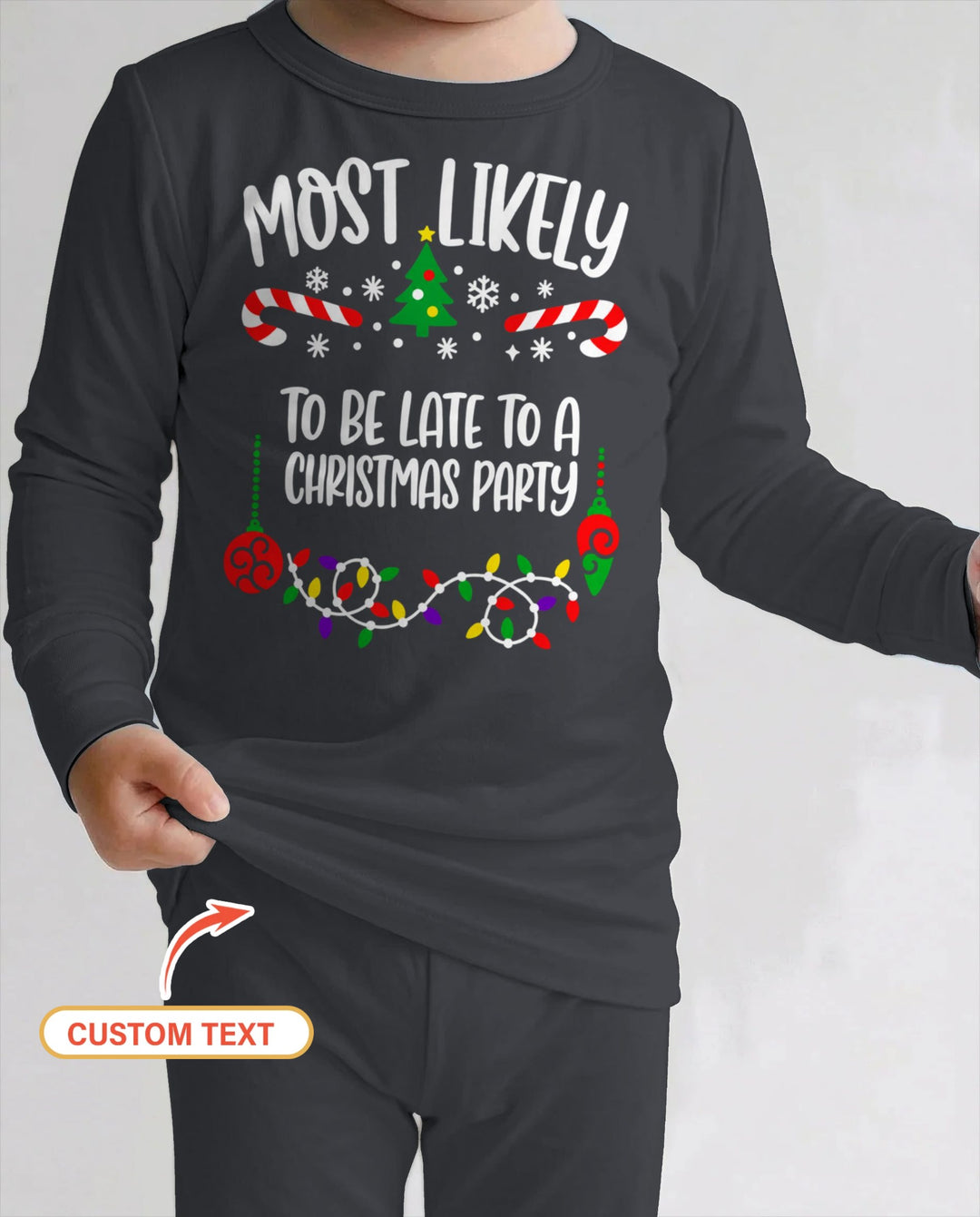 Custom Quotes Most Likely Christmas Bamboo Two Piece Long Sleeve Pajama Set