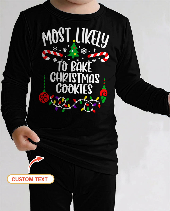 Custom Quotes Most Likely Christmas Bamboo Two Piece Long Sleeve Pajama Set