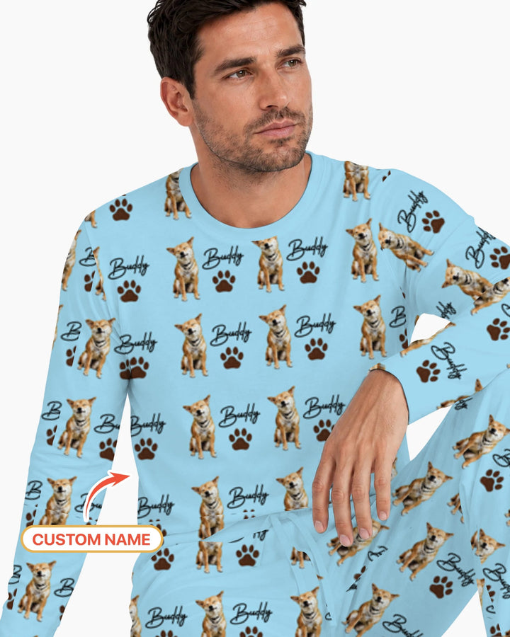 Personalized Pet Portrait Bamboo Men's Pajama Set