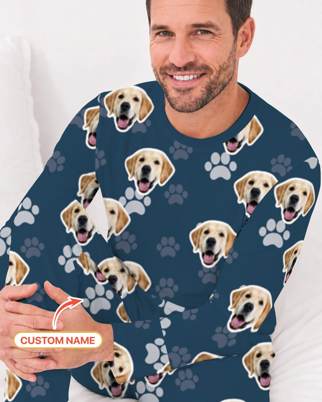 Personalized Dog & Cat Photo Bamboo Men's Pajama Set