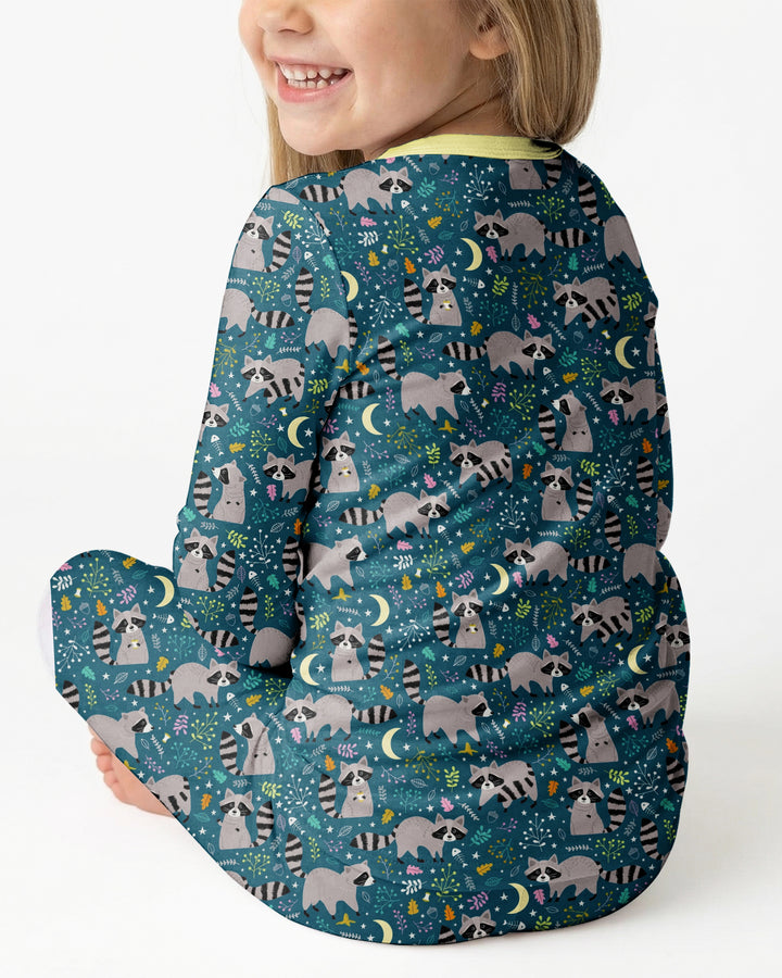 Midnight Raccoons Bamboo Two Piece Long Sleeve Pajama Set