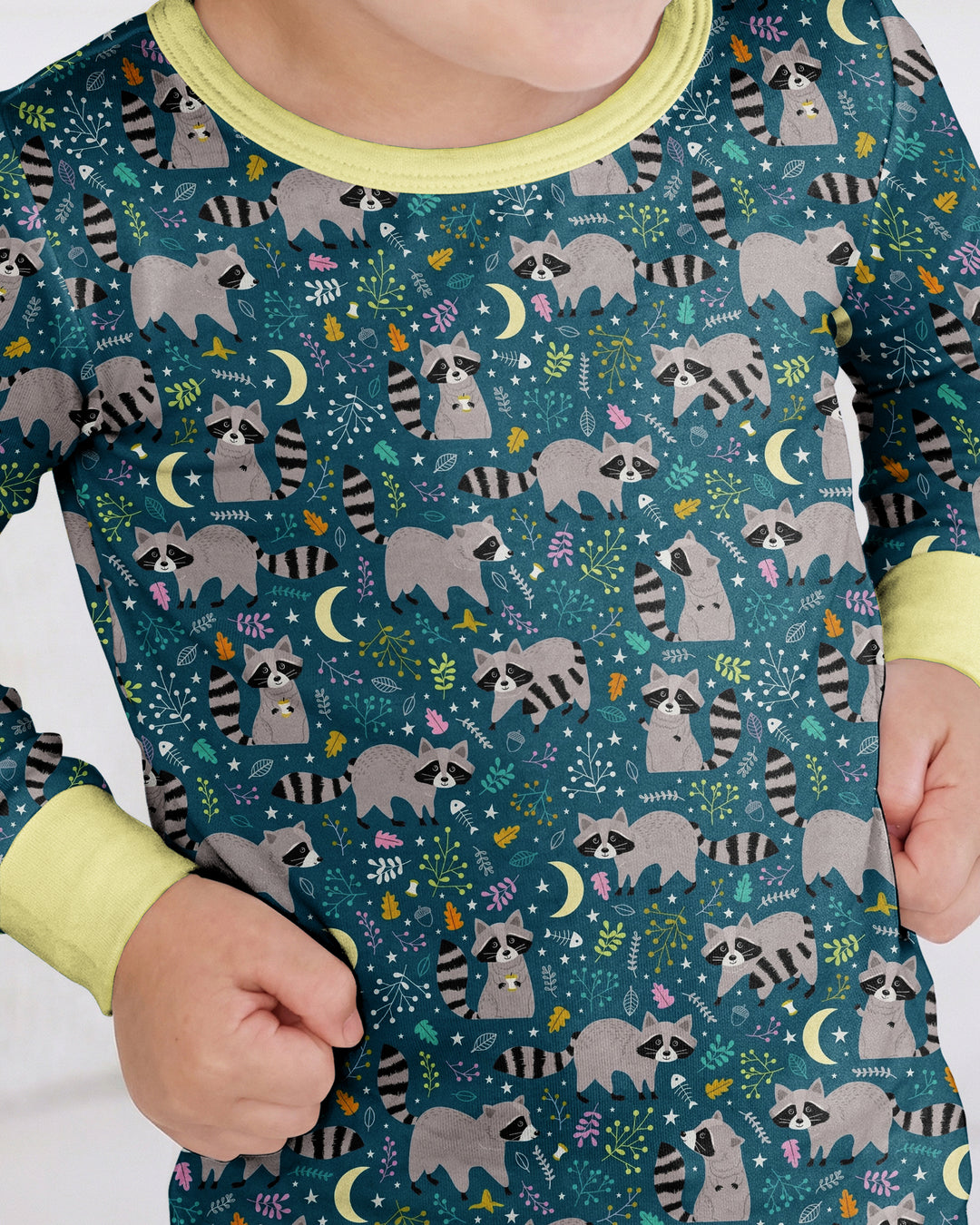 Midnight Raccoons Bamboo Two Piece Long Sleeve Pajama Set