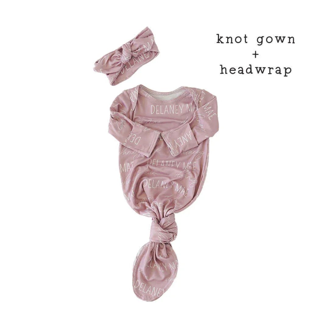 Personalized Baby Name Knot Gowns - Zumbamboo
