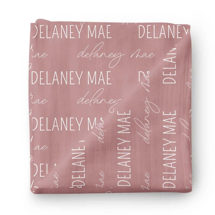 Personalized Baby Name Swaddle Blanket Block & Script - Zumbamboo