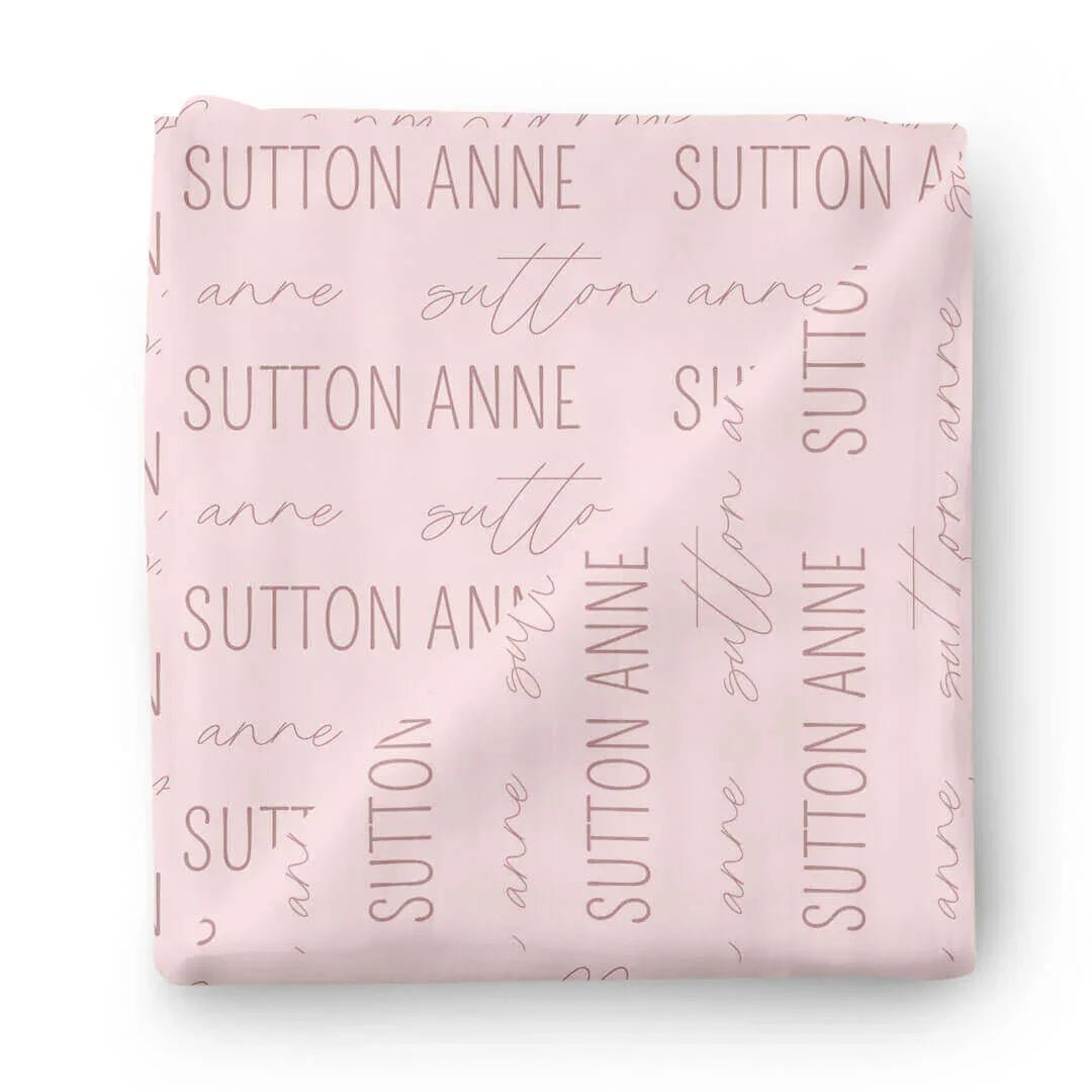 Personalized Baby Name Swaddle Blanket Block & Script - Zumbamboo