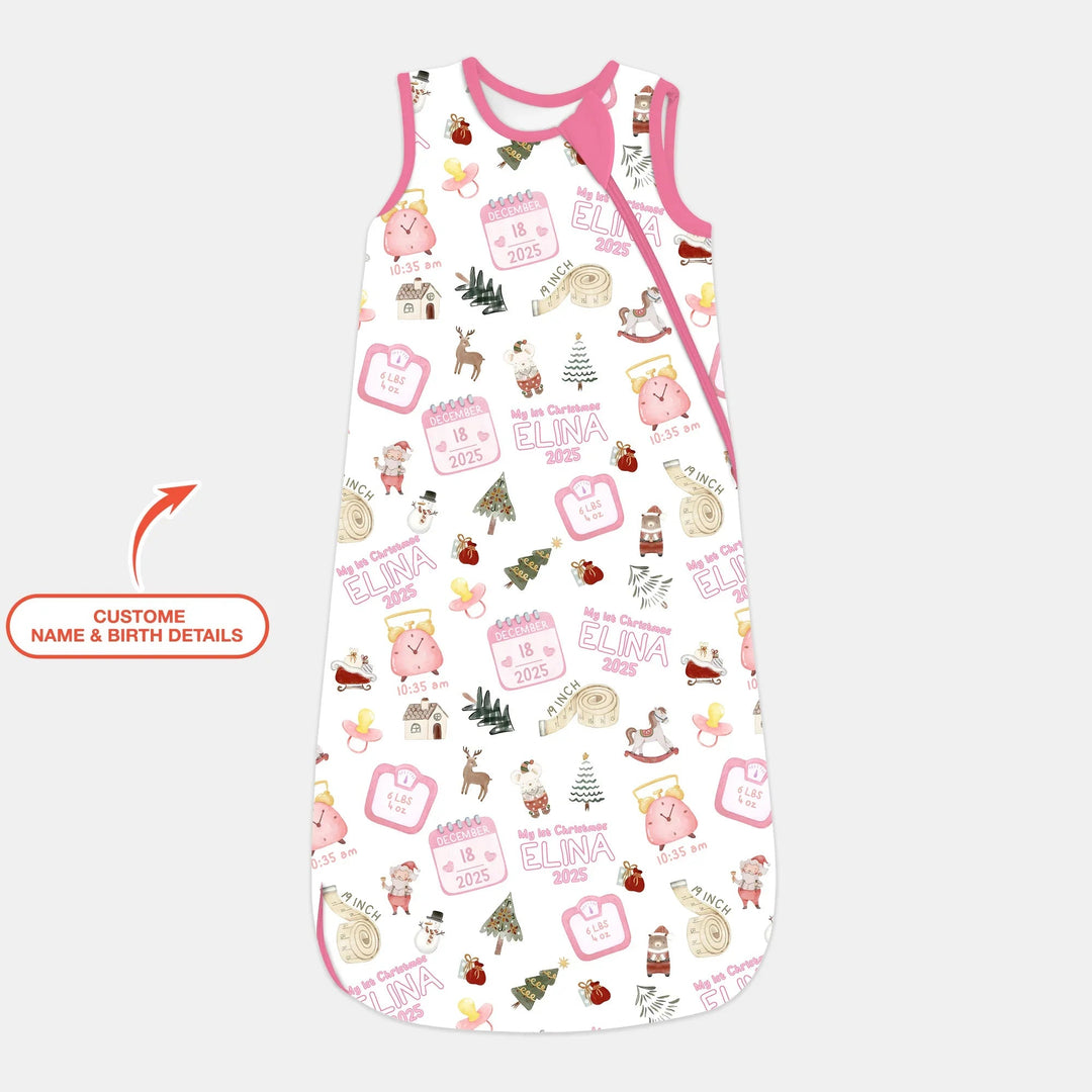 Personalized Baby's First Christmas Sleep Bag - Zumbamboo