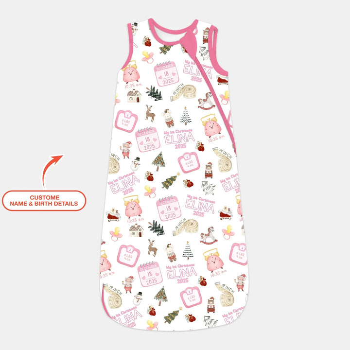 Personalized Baby's First Christmas Sleep Bag - Zumbamboo