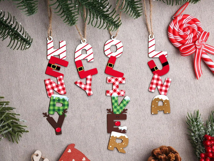 Personalized Christmas Name Letter Wooden Ornament , Personalized Christmas Name Letter Wooden Ornament - Default Title