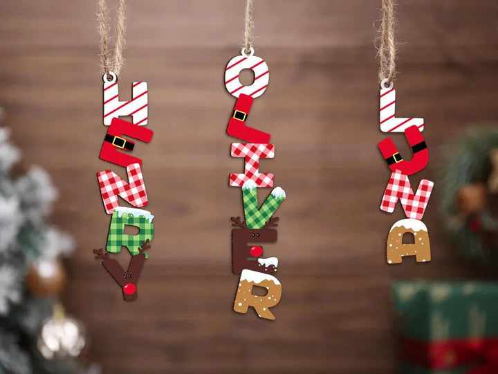 Personalized Christmas Name Letter Wooden Ornament , Personalized Christmas Name Letter Wooden Ornament - Default Title