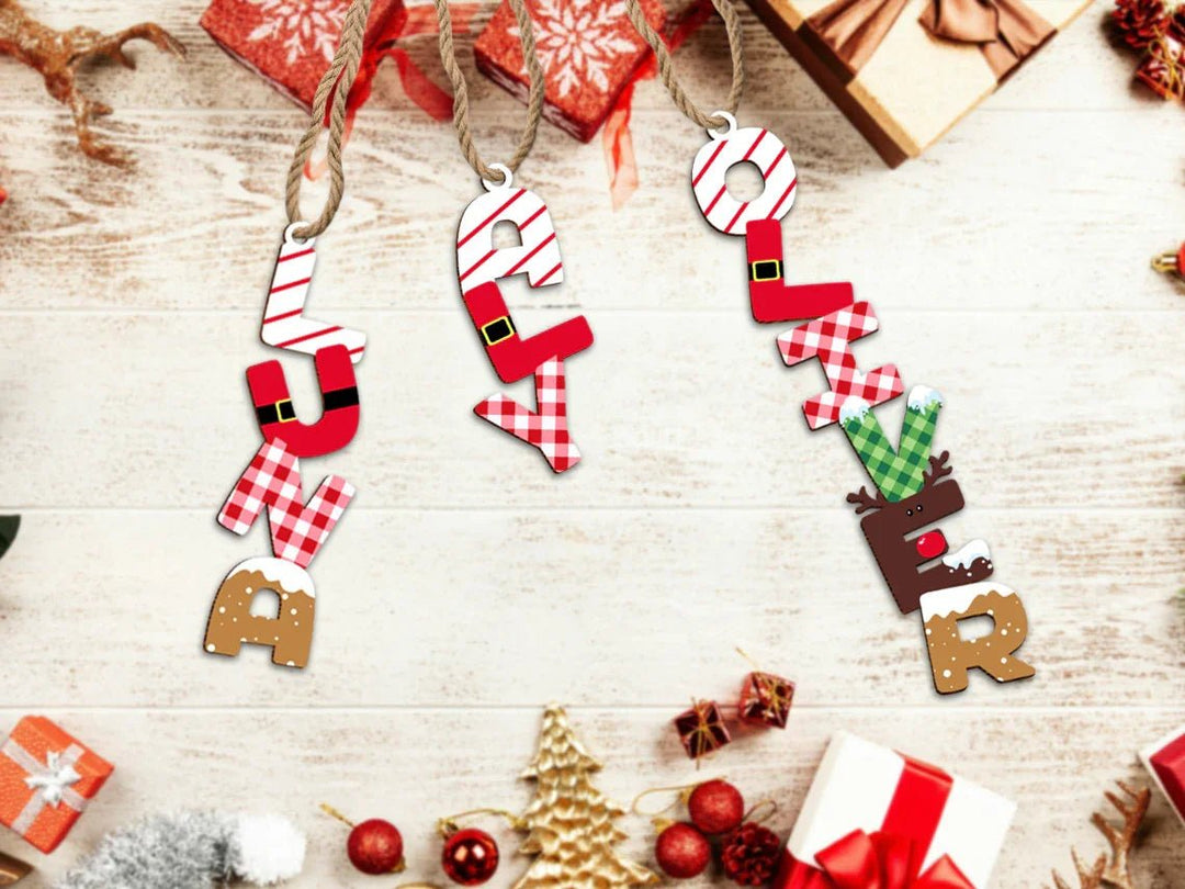 Personalized Christmas Name Letter Wooden Ornament , Personalized Christmas Name Letter Wooden Ornament - Default Title