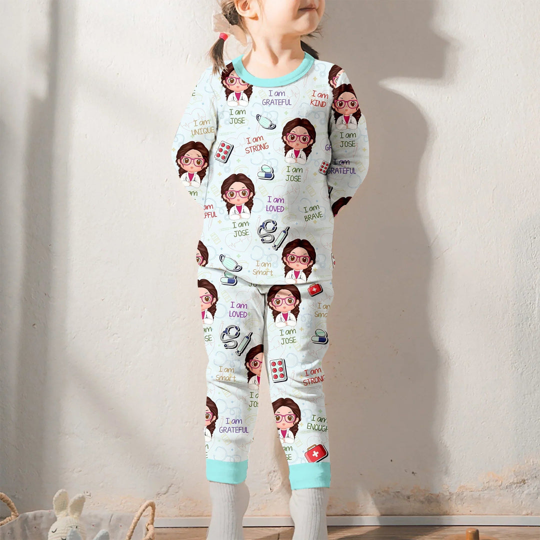 Personalized Dream Jobs Two Piece Long Sleeve Pajama Set - Doctor , Personalized Dream Jobs Two Piece Long Sleeve Pajama Set - Doctor - 12-18M