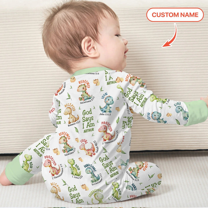 Personalized God Says I Am Dinosaur Convertible Zippy - Zumbamboo