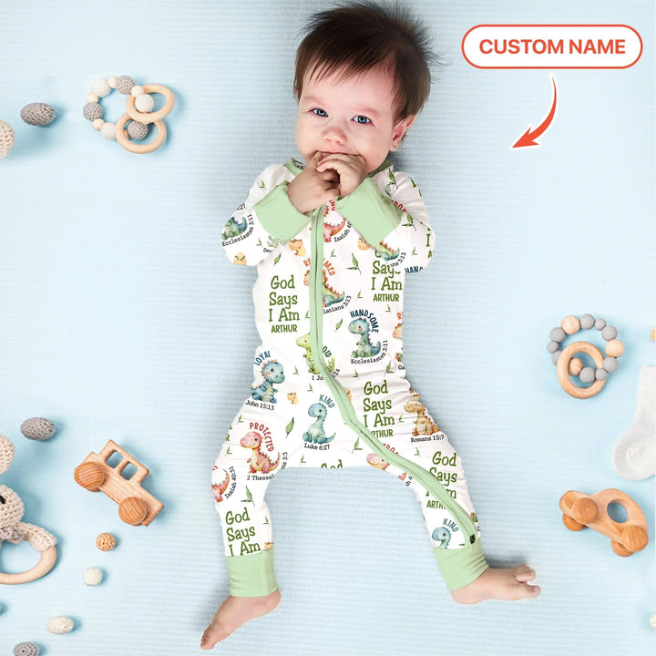 Personalized God Says I Am Dinosaur Convertible Zippy - Zumbamboo