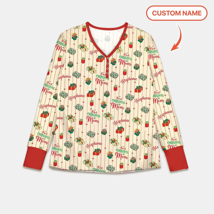 Personalized Our First Christmas Women Pajama Set - Zumbamboo