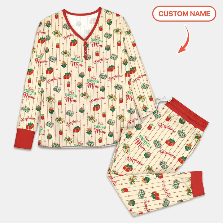 Personalized Our First Christmas Women Pajama Set - Zumbamboo