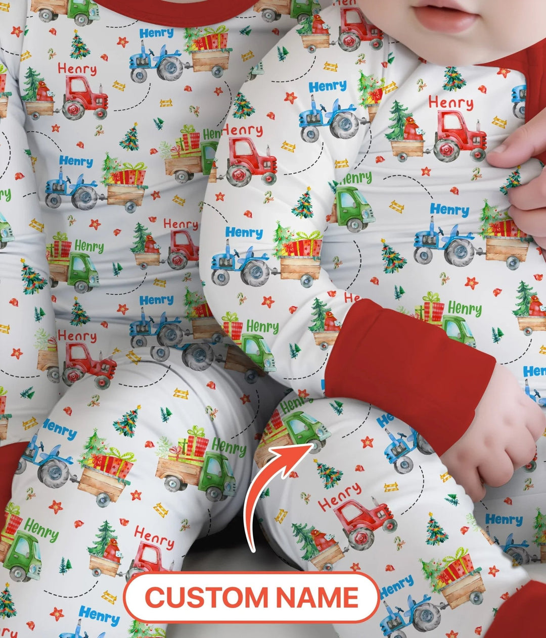 Personalized Santa's Little Builders Two Piece Long Sleeve Pajama Set - Zumbamboo