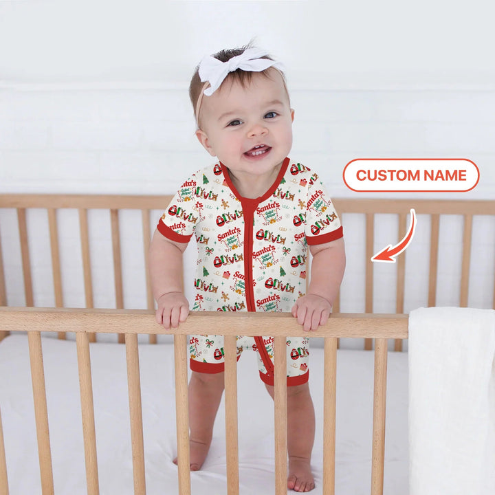Personalized Santa's Little Helper Shorty Zippy , Personalized Santa's Little Helper Shorty Zippy - 0-3M
