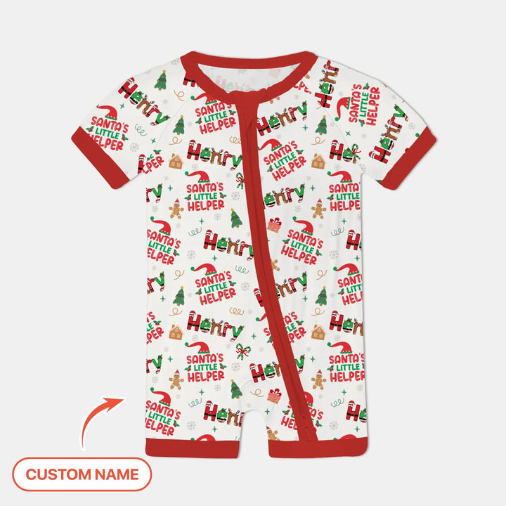 Personalized Santa's Little Helper Shorty Zippy , Personalized Santa's Little Helper Shorty Zippy - 0-3M