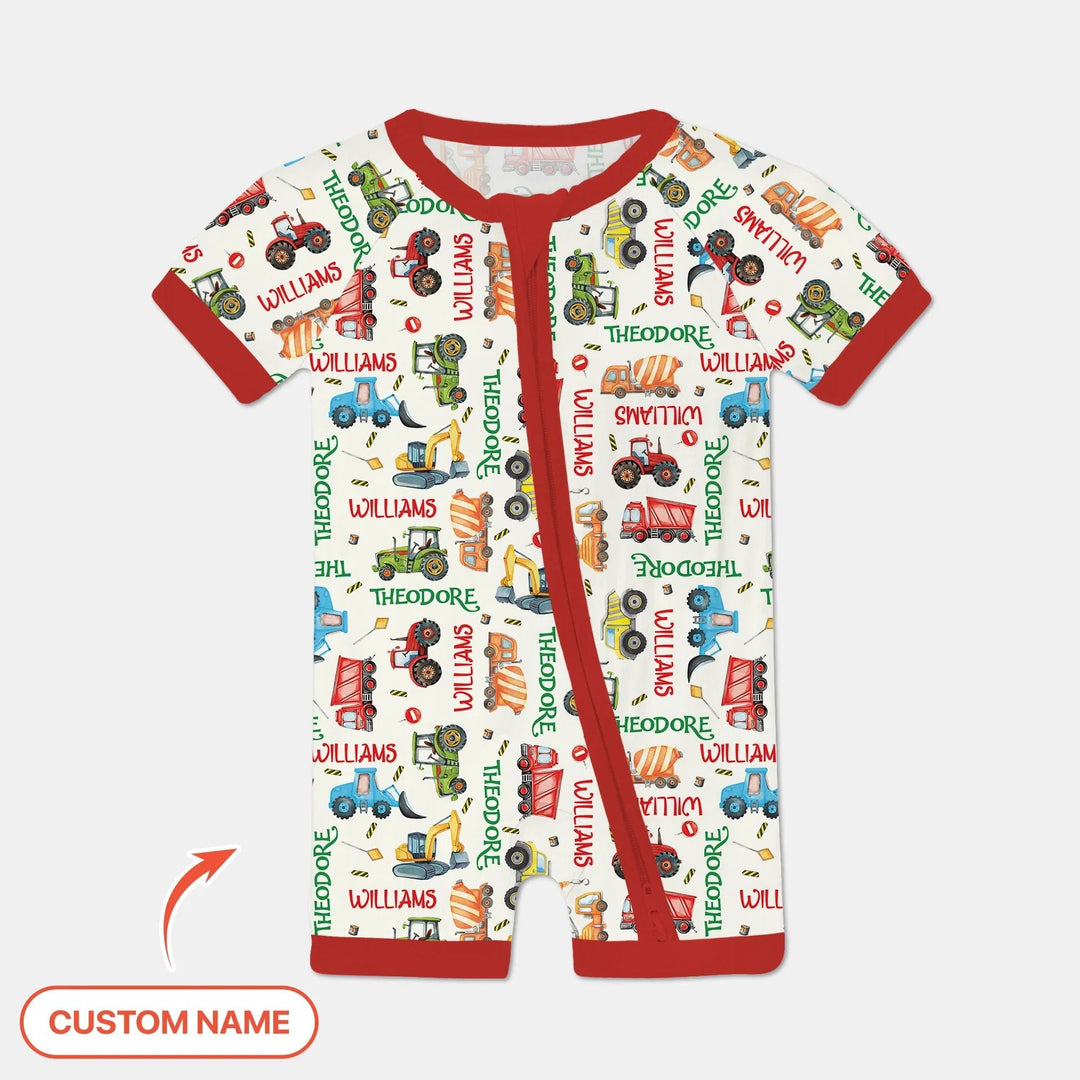 Personalized Tiny Trucks Parade Shorty Zippy , Personalized Tiny Trucks Parade Shorty Zippy - 0-3M