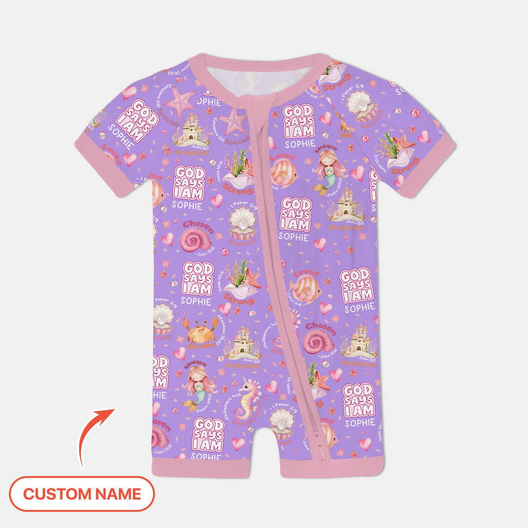 Mermaid God Says I Am Custom Name Shorty Zippy