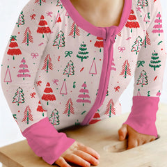 Pink Christmas Tree Farm Convertible Zippy , Pink Christmas Tree Farm Convertible Zippy - 0-3M