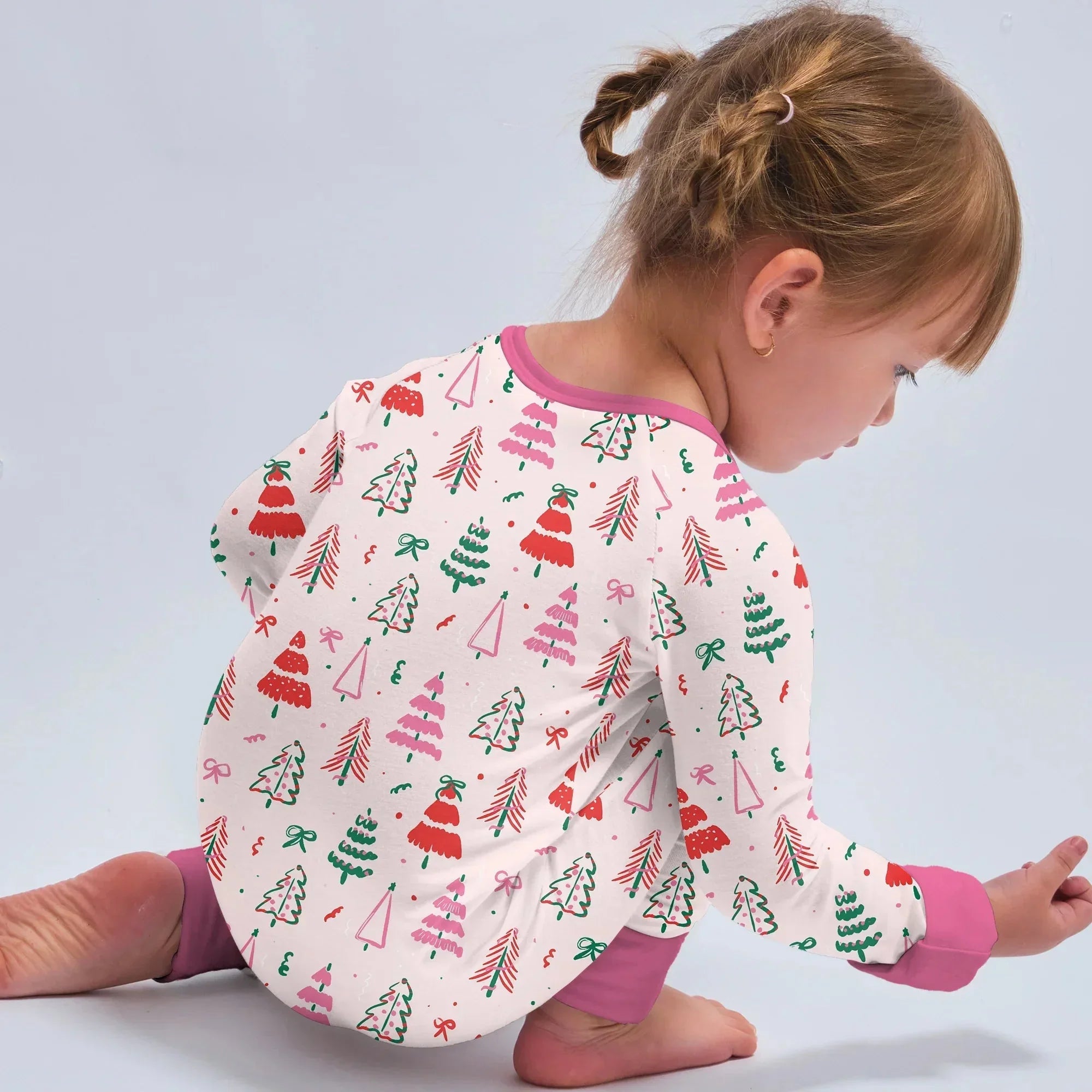 Pink Christmas Tree Farm Convertible Zippy , Pink Christmas Tree Farm Convertible Zippy - 0-3M