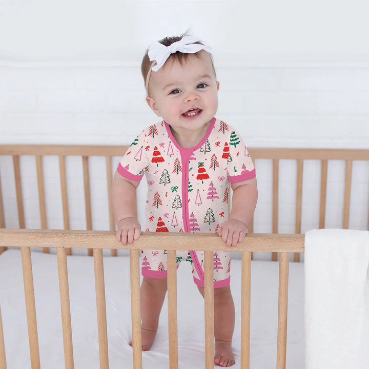 Pink Christmas Tree Farm Shorty Zippy - Zumbamboo