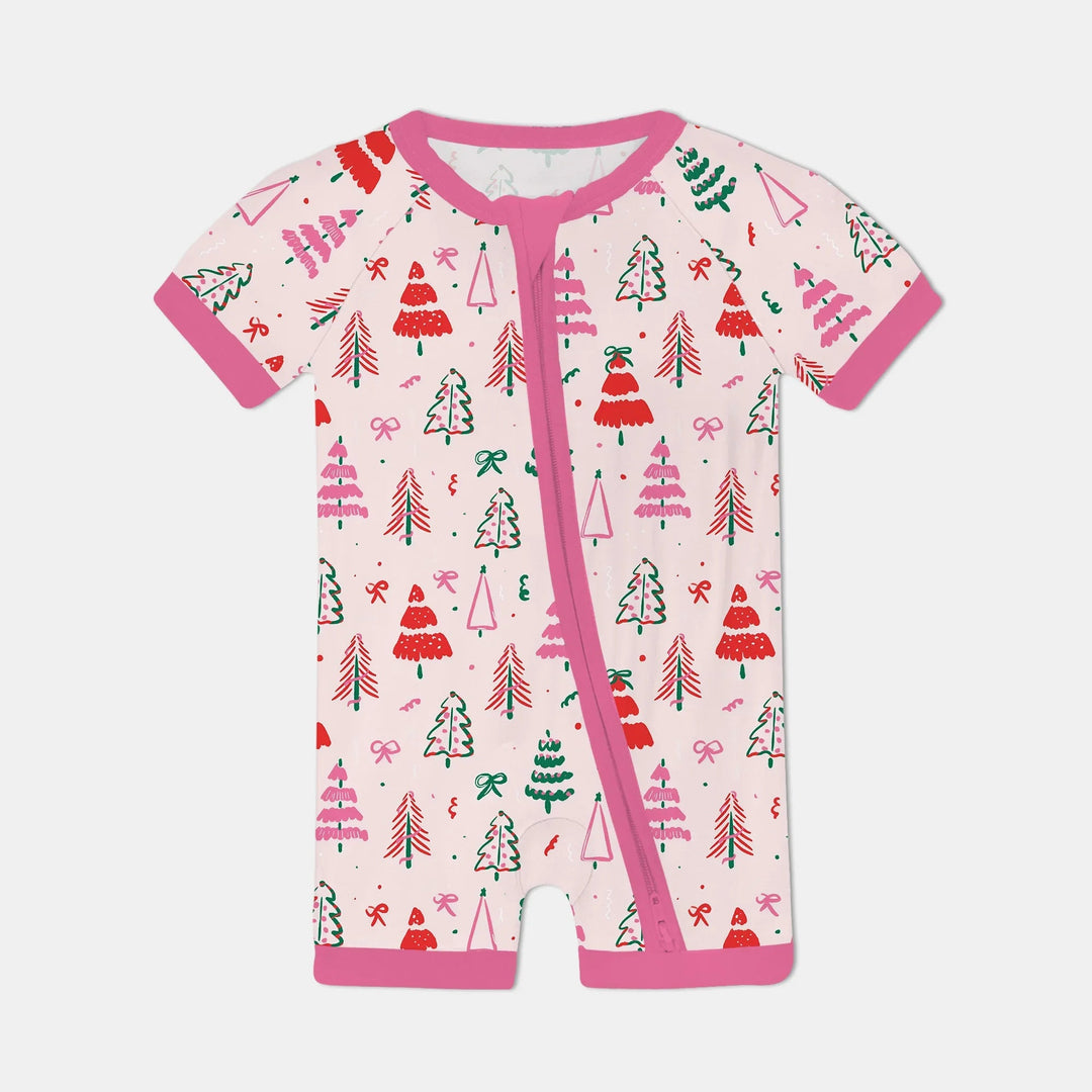 Pink Christmas Tree Farm Shorty Zippy - Zumbamboo