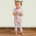 Pink Christmas Tree Farm Two Piece Short Sleeve Pajama Set , Pink Christmas Tree Farm Two Piece Short Sleeve Pajama Set - 12-18M