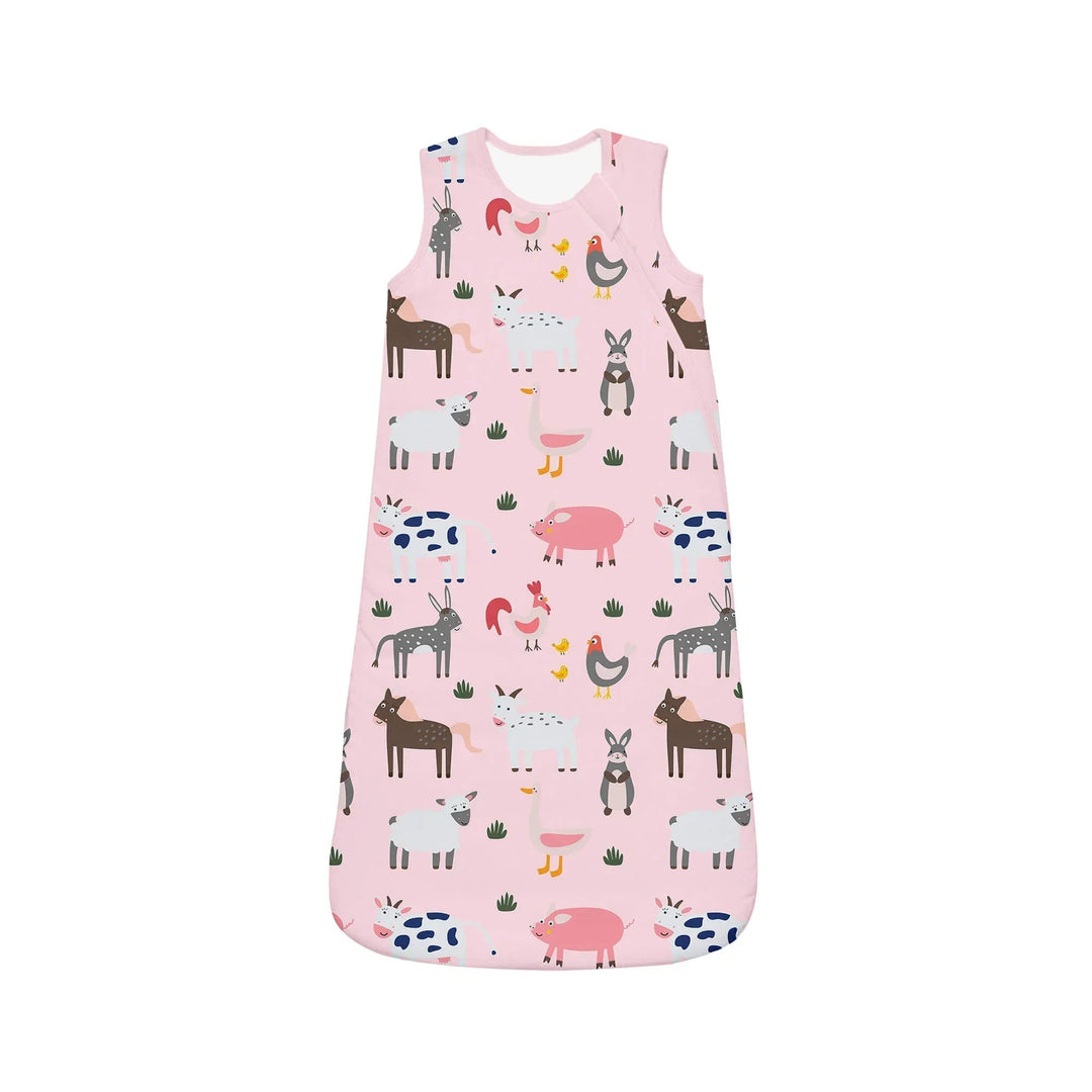 Pink Farm Animals Sleep Bag Lightweight 0.5 TOG - Zumbamboo