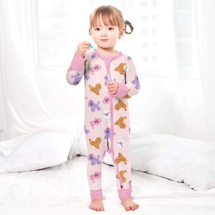 Pink Poodles Convertible Zippered Romper - Zumbamboo