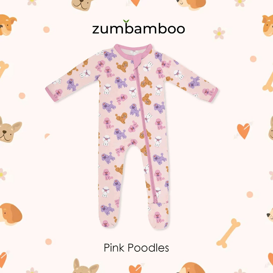 Pink Poodles Zippered Footie Romper - Zumbamboo