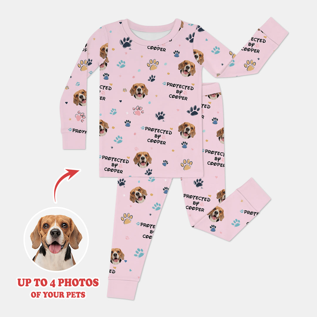 Custom Dog Photo Pattern "Protected By" Pajama