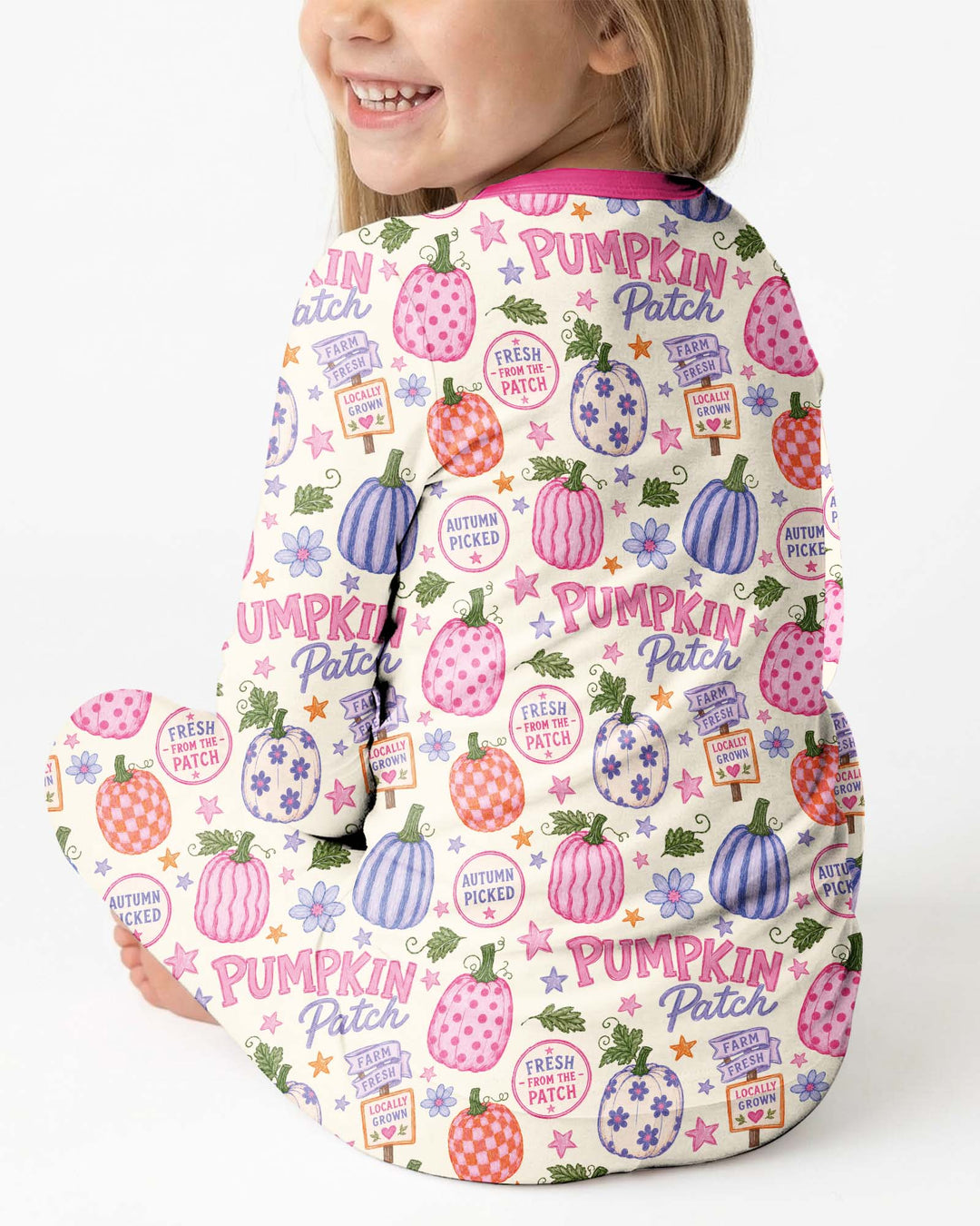 Whimsical Pumpkin Patch Bamboo Two Piece Long Sleeve Pajama Set