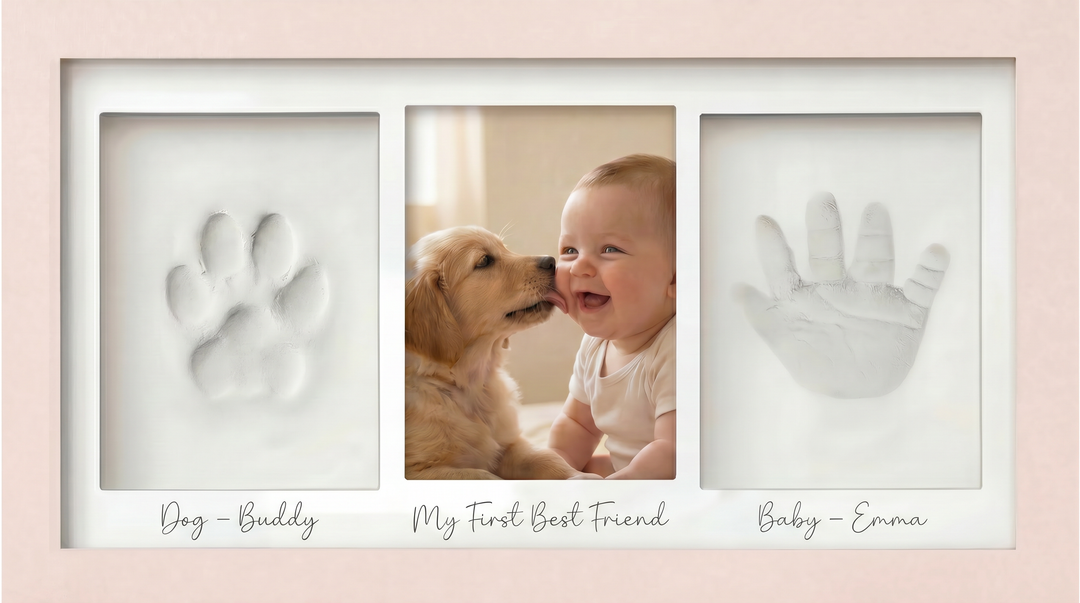 Baby and Dog Photo Frame – Our Little Pack Family Keepsake
