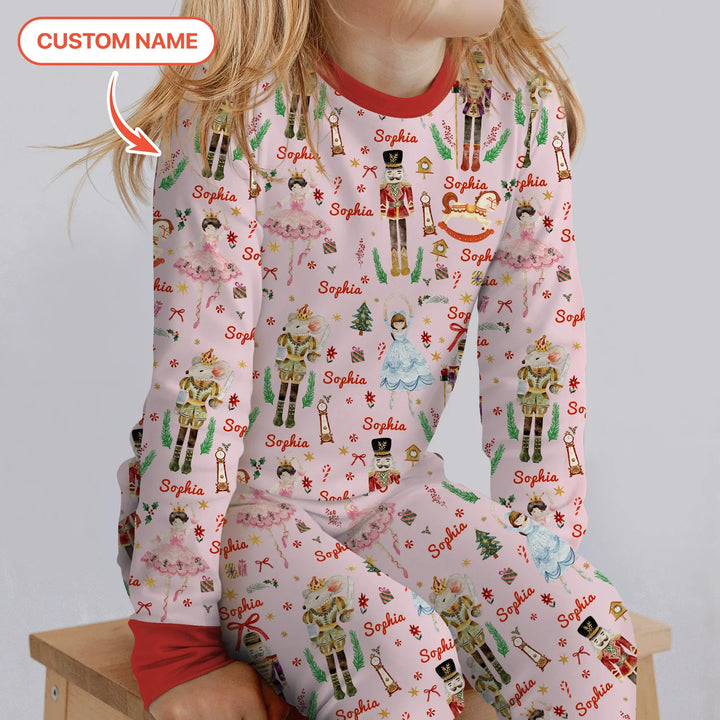 Nutcracker’s Christmas Dream Custom Name Two Piece Long Sleeve Pajama Set , Nutcracker’s Christmas Dream Custom Name Two Piece Long Sleeve Pajama Set - 12-18M